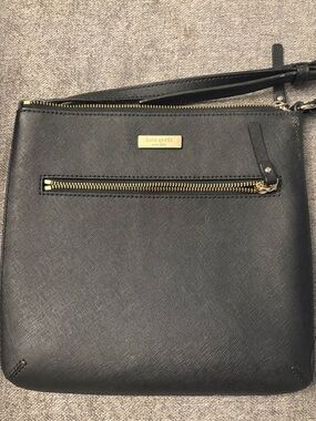 kate spade Black Saffiano Crossbody with Gold Hardware